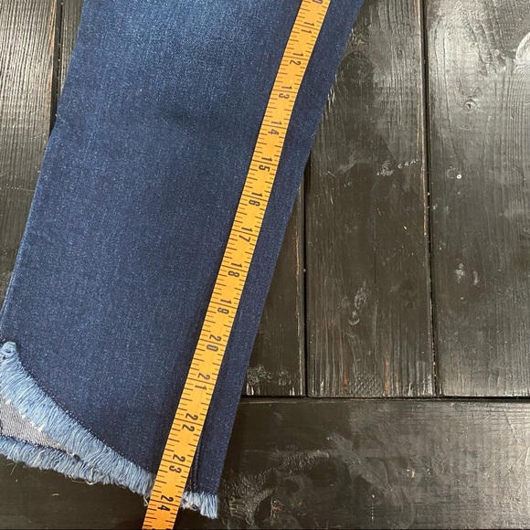 LOFT OUTLET - Women’s High Rise Straight Split Raw Hem Jeans Blue - Sz 4 - Picture 5 of 8